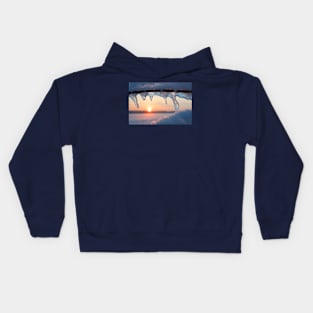 Sunset and icicles abstract Kids Hoodie